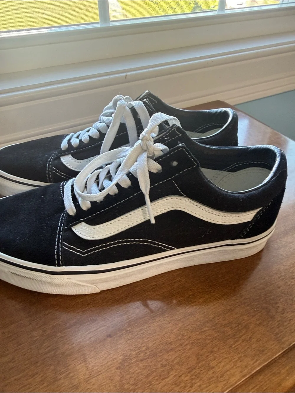 Vans Black and White Old Skool Low Top Sneakers